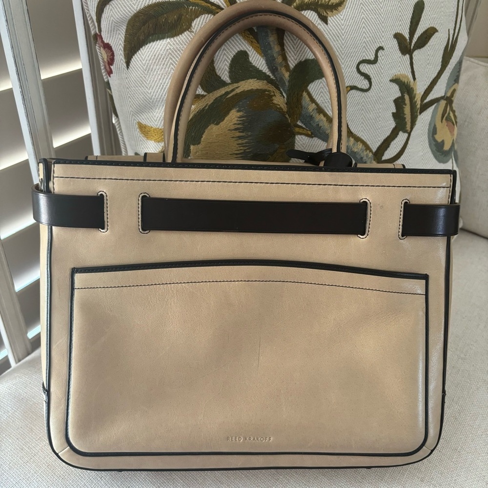 Reed Krakoff Bridle Boxer Tote - tan & black - Picture 2 of 13